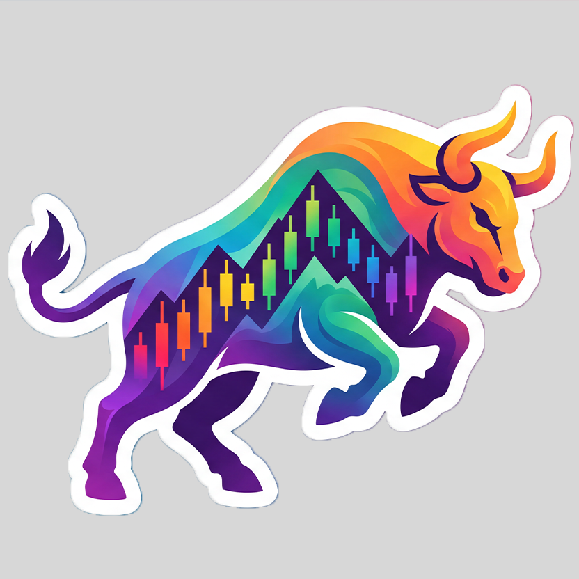 Bull Market Sticker — Colorful Stock Trading Vinyl Decal