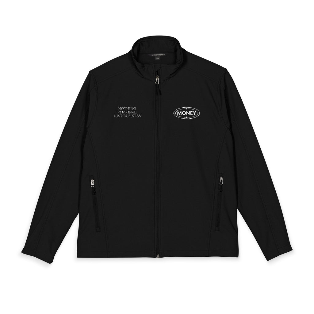 Embroidered Men's Soft Shell Jacket - Classic Black Workwear