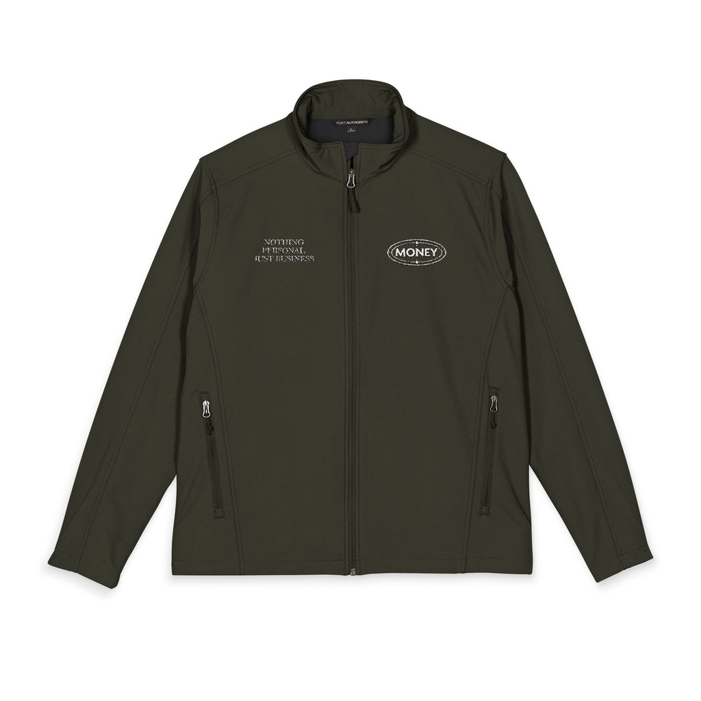 Embroidered Men's Soft Shell Jacket - Classic Black Workwear